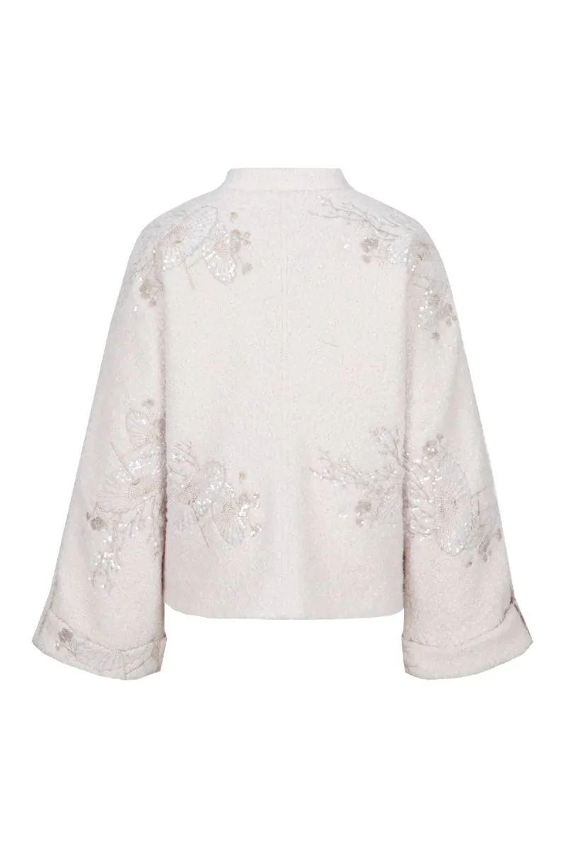 G-maxx Bryndis Coat Wool White, witte wollen jas